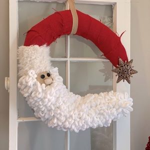 Handmade Half Moon (14inch) Santa Wreath